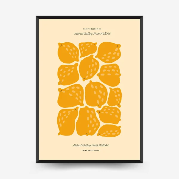 Modello Poster Frutta Astratta Moderno Stile Minimale Alla Moda Matisse — Vettoriale Stock