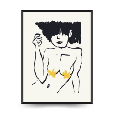 Modern Sanat Posteri. Matisse Soyut Set, Estetik Modern, Boho Dekor, Minimalist, İllüstrasyon, Vector, Poster, Kartpostal. Estetik minimalist tasarım. Vektör illüstrasyonları.