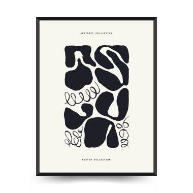 Modern Sanat Posteri. Matisse Soyut Set, Estetik Modern, Boho Dekor, Minimalist, İllüstrasyon, Vector, Poster, Kartpostal. Estetik minimalist tasarım. Vektör illüstrasyonları.