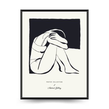 Modern Sanat Posteri. Matisse Soyut Set, Estetik Modern, Boho Dekor, Minimalist, İllüstrasyon, Vector, Poster, Kartpostal. Estetik minimalist tasarım. Vektör illüstrasyonları.