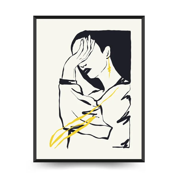 Μοντέρνα Αφίσα Τέχνης Matisse Abstract Set Αισθητικό Μοντέρνο Boho Decor — Διανυσματικό Αρχείο