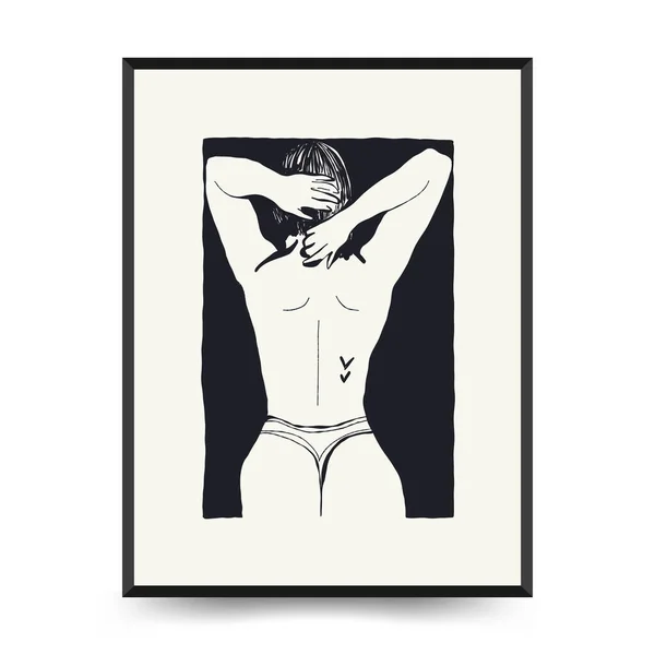 Plakat Sztuki Nowoczesnej Zestaw Abstrakcyjny Matisse Nowoczesny Estetycznie Boho Decor — Wektor stockowy