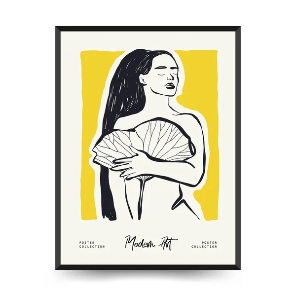 Μοντέρνα Αφίσα Τέχνης Matisse Abstract Set Αισθητικό Μοντέρνο Boho Decor — Διανυσματικό Αρχείο