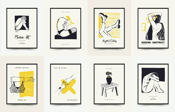 stock vector Modern Art Poster. Matisse Abstract Set, Aesthetic Modern, Boho Decor, Minimalist, Illustration, Vector, Poster, Postcard. Aesthetic minimalist design. Vector illustrations.