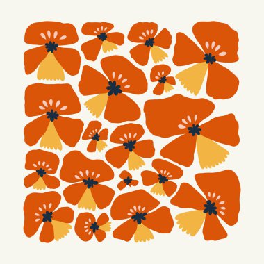 Çiçek soyut elementler. Botanik kompozisyonu. Modern trend Matisse minimal tarzı. Çiçek posteri, davet. Tebrik kartı veya davet tasarımı için vektör düzenlemeleri