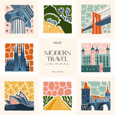 Çiçek ve gezgin soyut elementler. Botanik kompozisyonu. Modern trend Matisse minimal tarzı. Çiçek posteri, dönüm noktası. Tebrik kartı veya davet tasarımı için vektör düzenlemeleri