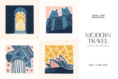 Çiçek ve gezgin soyut elementler. Botanik kompozisyonu. Modern trend Matisse minimal tarzı. Çiçek posteri, dönüm noktası. Tebrik kartı veya davet tasarımı için vektör düzenlemeleri