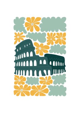 Çiçek ve gezgin soyut elementler. Botanik kompozisyonu. Modern trend Matisse minimal tarzı. Çiçek posteri, dönüm noktası. Tebrik kartı veya davet tasarımı için vektör düzenlemeleri