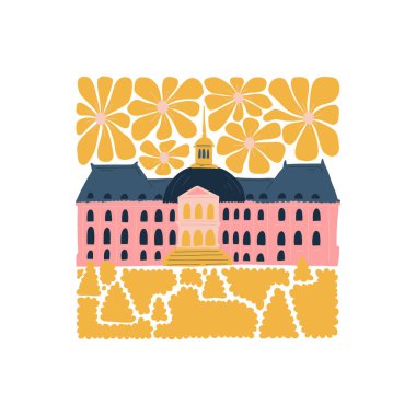 Çiçek ve gezgin soyut elementler. Botanik kompozisyonu. Modern trend Matisse minimal tarzı. Çiçek posteri, dönüm noktası. Tebrik kartı veya davet tasarımı için vektör düzenlemeleri