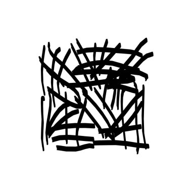 El çizimi karalama vektörü. Karalama, mürekkep fırçası şekilleri, rastgele kaotik çizgiler. Kömür kalem kıvrımları, kıvrımlar, geniş çizgiler. Siyah kalem çizimleri, çizimler. Beyaz arkaplanda izole edilmiş ögeleri kaydır.