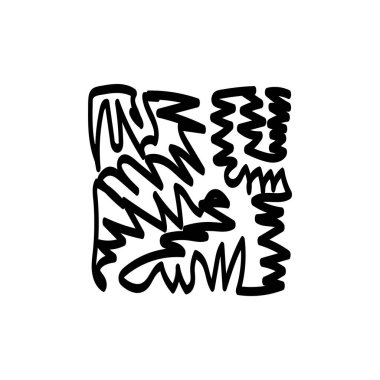 El çizimi karalama vektörü. Karalama, mürekkep fırçası şekilleri, rastgele kaotik çizgiler. Kömür kalem kıvrımları, kıvrımlar, geniş çizgiler. Siyah kalem çizimleri, çizimler. Beyaz arkaplanda izole edilmiş ögeleri kaydır.