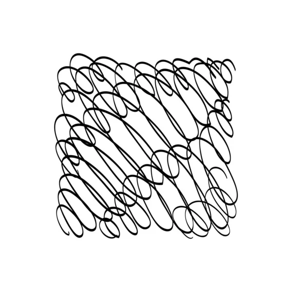 Handgezeichneter Kritzelvektor Doodle Pinselformen Zufällige Chaotische Linien Kohlestift Lockige Linien — Stockvektor