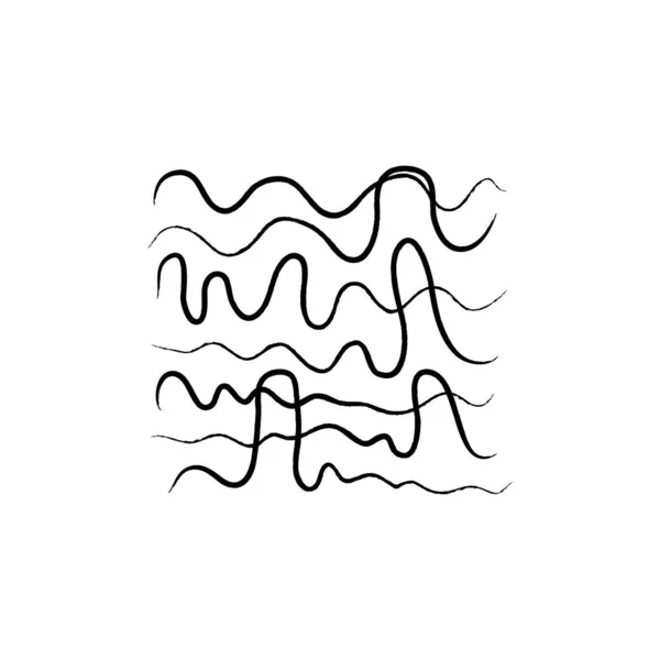 Vecteur Gribouillis Dessiné Main Caniche Formes Pinceau Encre Lignes Chaotiques — Image vectorielle