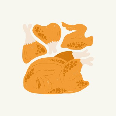 Gıda soyut elementleri. Yiyecek ve sağlıklı kompozisyon. Modern trend Matisse minimal tarzı. Restoran ve mutfak afişi, davet. Tebrik kartı veya davet tasarımı için vektör düzenlemeleri