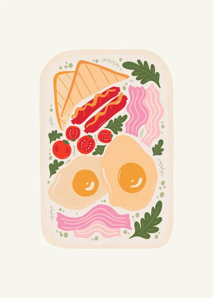 Éléments Alimentaires Abstraits Alimentation Composition Saine Moderne Mode Matisse Style — Image vectorielle