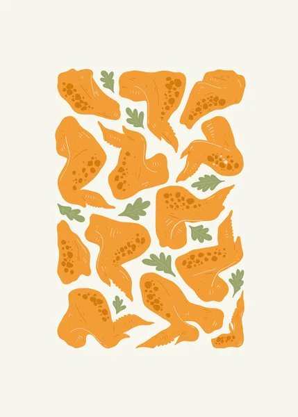 Elementos Abstractos Alimentarios Composición Alimenticia Saludable Moderno Estilo Minimalista Matisse — Vector de stock