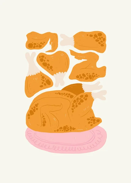 食品抽象的な要素 食べ物と癒しの構成について モダンなトレンディなマティス ミニマルスタイル レストランとキッチンポスター グリーティングカードや招待状のデザインのベクトルアレンジ — ストックベクタ