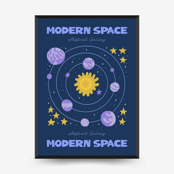 Espaço Abstrato Modelo Cartazes Cosmos Moderna Moda Matisse Estilo Mínimo — Vetor de Stock