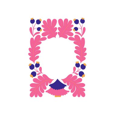 Yeni yıl ve Noel çelengi. Beyaz arka planda izole edilmiş yeşil dallarda geleneksel kış çelenkleri. Tebrik kartı. El çizimi Mutlu xmas vektör retro bayram tasarımı