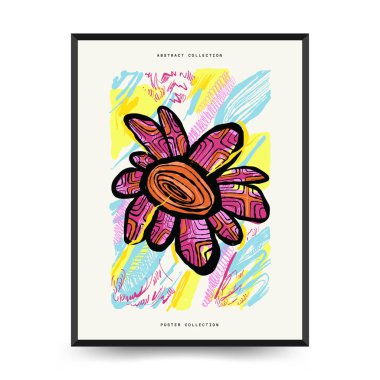 Soyut estetik posterler şablon şeklinde. Modern Moda Matisse Boyama Sanatı. Müze dekoru, sergi sanatı, grunge, çizgi sanatı, çizim, karalama, keçeli kalem. Duvar dekorasyonu, baskı, kartpostal, kapak, afiş. 