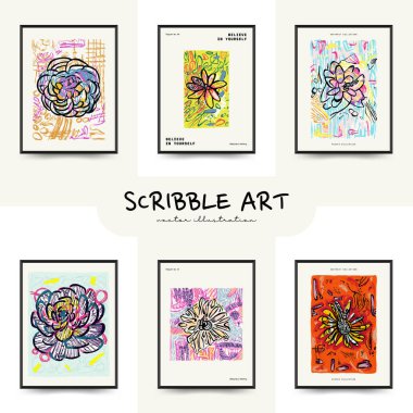 Soyut estetik posterler şablon seti. Modern Moda Matisse Resimleri. Müze dekoru, sergi sanatı, grunge, çizgi sanatı, çizim, karalama, keçeli kalem. Duvar dekorasyonu, baskı, kartpostal, kapak, afiş. 