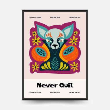 Soyut çiçek ve hayvan posterleri şablonu. Modern Matisse stili. Çocuklar ve Çocuk Duvarı Sanatı. Duvar kağıdı, duvar dekoru, baskı, kartpostal, kapak, şablon, pankart için el çizimi tasarımı. 