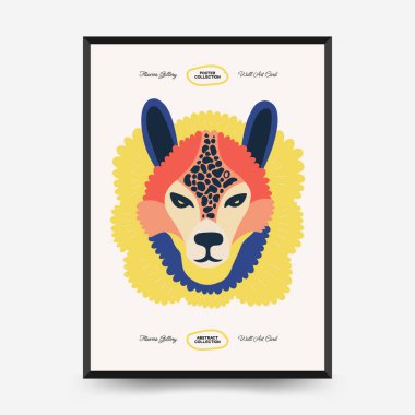 Soyut çiçek ve hayvan posterleri şablonu. Modern Matisse stili. Çocuklar ve Çocuk Duvarı Sanatı. Duvar kağıdı, duvar dekoru, baskı, kartpostal, kapak, şablon, pankart için el çizimi tasarımı. 