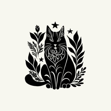 Mutlu Noeller ve mutlu yıllar illüstrasyonları, tebrik kartları, posterler, tatil örtüleri için. Xmas şenlikli linocut siyah el çizimi.