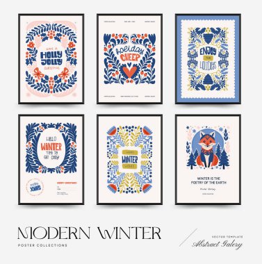 Mutlu Noeller ve mutlu yıllar dikey uçucu ya da poster şablonu. Modern trend Matisse minimal tarzı. Duvar kağıdı, duvar dekoru, baskı, kartpostal, kapak, şablon, pankart için el çizimi tasarımı.