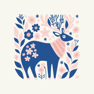 Mutlu Noeller ve mutlu yıllar illüstrasyonu. Modern trend Matisse minimal tarzı. Duvar kağıdı, duvar dekoru, baskı, kartpostal, kapak, şablon, pankart için el çizimi tasarımı.