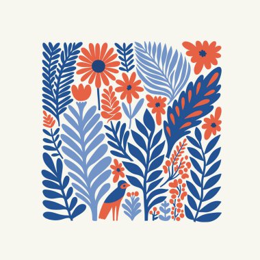 Mutlu Noeller ve mutlu yıllar illüstrasyonu. Modern trend Matisse minimal tarzı. Duvar kağıdı, duvar dekoru, baskı, kartpostal, kapak, şablon, pankart için el çizimi tasarımı.