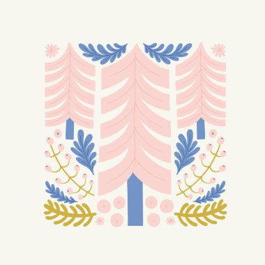 Mutlu Noeller ve mutlu yıllar illüstrasyonu. Modern trend Matisse minimal tarzı. Duvar kağıdı, duvar dekoru, baskı, kartpostal, kapak, şablon, pankart için el çizimi tasarımı.