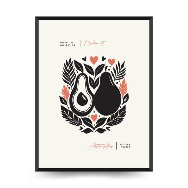 Modern Valentine's day vertical flyer or poster template. Love hand drawn trendy illustration.