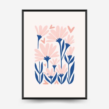 Modern Romantik, Sevgililer Günü dikey uçucusu veya poster şablonu. Aşk el çizimi moda illüstrasyon.