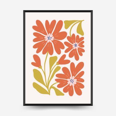 Modern Romantik, Sevgililer Günü dikey uçucusu veya poster şablonu. Aşk el çizimi moda illüstrasyon.