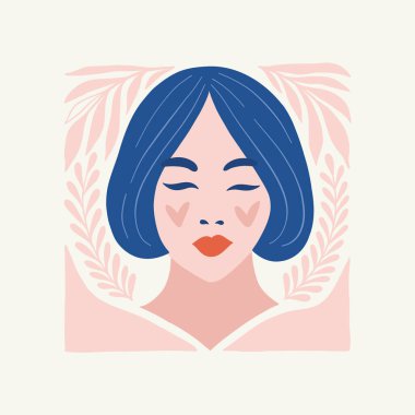 Modern Romantik, Sevgililer Günü dikey uçucusu veya poster şablonu. Aşk el çizimi moda illüstrasyon. (Çoklu değerler)