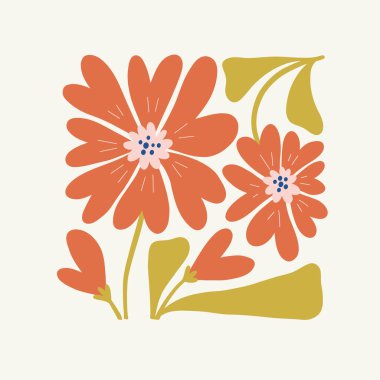 Modern Romantik, Sevgililer Günü dikey uçucusu veya poster şablonu. Aşk el çizimi moda illüstrasyon. (Çoklu değerler)