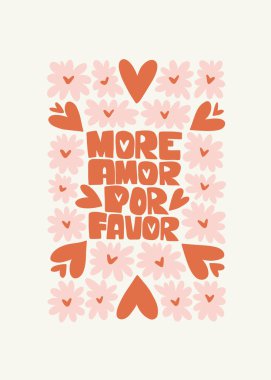 Modern Romantik, Sevgililer Günü dikey uçucusu veya poster şablonu. Aşk el çizimi moda illüstrasyon. (Çoklu değerler)