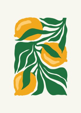 Çiçek soyut elementler. Tropik botanik kompozisyonu. Modern trend Matisse minimal tarzı. Çiçek posteri, davet. Tebrik kartı veya davet tasarımı için vektör düzenlemeleri