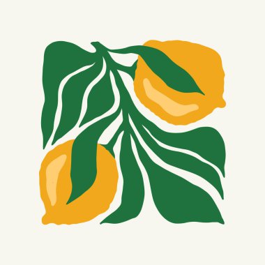 Çiçek soyut elementler. Tropik botanik kompozisyonu. Modern trend Matisse minimal tarzı. Çiçek posteri, davet. Tebrik kartı veya davet tasarımı için vektör düzenlemeleri