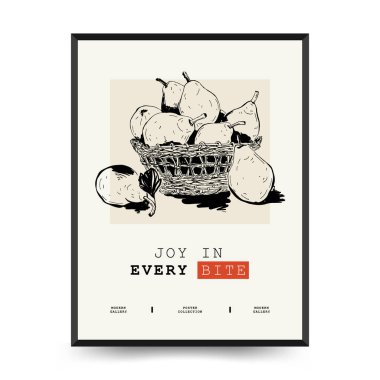 Soyut meyve posterleri şablonu. Modern trend Matisse minimal tarzı. Egzotik Sağlıklı Yemek. Duvar kağıdı, duvar dekoru, baskı, kartpostal, kapak, şablon, pankart için el çizimi tasarımı.