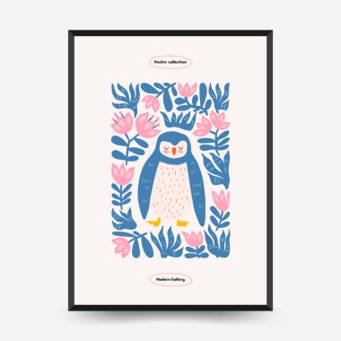 Soyut Çocuk Odası posterleri şablonu. Modern modaya uygun çocuklar. Duvar kağıdı, duvar dekoru, baskı, kartpostal, kapak, şablon, pankart için el çizimi tasarımı. 