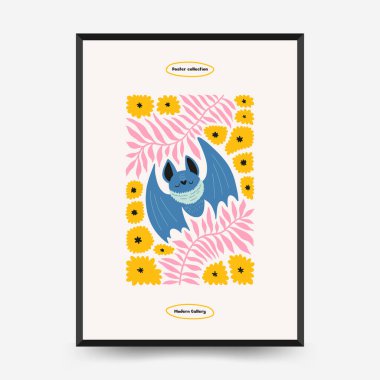 Soyut Çocuk Odası posterleri şablonu. Modern modaya uygun çocuklar. Duvar kağıdı, duvar dekoru, baskı, kartpostal, kapak, şablon, pankart için el çizimi tasarımı. 