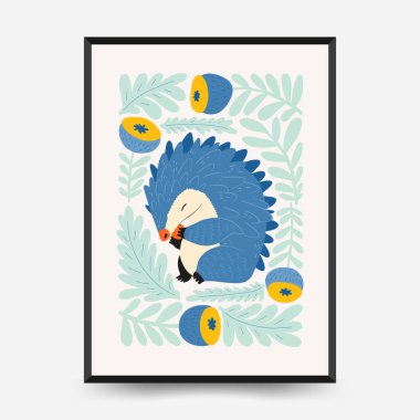 Soyut Çocuk Odası posterleri şablonu. Modern modaya uygun çocuklar. Duvar kağıdı, duvar dekoru, baskı, kartpostal, kapak, şablon, pankart için el çizimi tasarımı. 