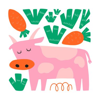 Soyut Çocuk Odası. Modern modaya uygun çocuklar. Duvar kağıdı, duvar dekoru, baskı, kartpostal, kapak, şablon, pankart için el çizimi tasarımı. 