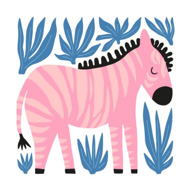 Soyut Çocuk Odası. Modern modaya uygun çocuklar. Duvar kağıdı, duvar dekoru, baskı, kartpostal, kapak, şablon, pankart için el çizimi tasarımı. 