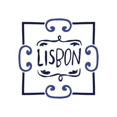 Vektör azulejo mozaik fayans. Portekiz geleneksel geometrik seramik tasarımı. Mavi, beyaz renk, çiçek motifleri. Akdeniz, Portekiz, İspanyol geleneksel vintage tarzı.