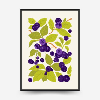 Soyut meyve posterleri şablonu. Modern trend Matisse minimal tarzı. Egzotik Sağlıklı Yemek. Duvar kağıdı, duvar dekoru, baskı, kartpostal, kapak, şablon, pankart için el çizimi tasarımı.