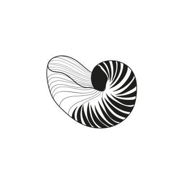 Okyanus ve Deniz, Botanik illüstrasyonu. Siyah mürekkep, çizgi, karalama tarzı. 