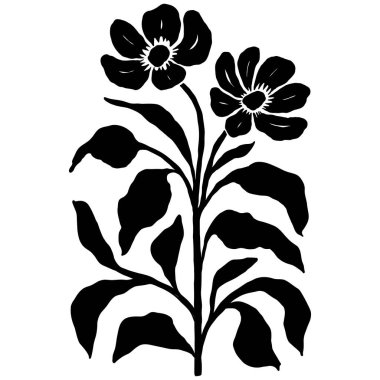 Çiçek desenli çizim yapan kadın. Kadın figürü minimalist illüstrasyon. Güzellik Logosu, Duvar Dekorasyonu, Moda Asgari Baskısı, Poster, Sosyal Medya İçin Modern Moda Çizimi. 